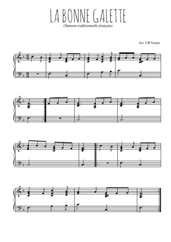 Téléchargez l'arrangement pour piano de la partition de La bonne galette en PDF